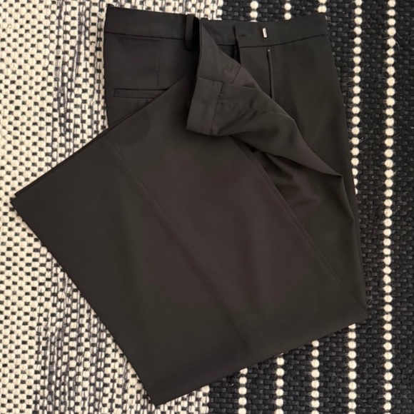 H&M Wide Leg Twill Dress Pants Ankle Black Size 8 Pre-Loved - Picture 3 of 5